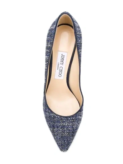 Shop Jimmy Choo Romy 85 Tweed Pumps In Blue