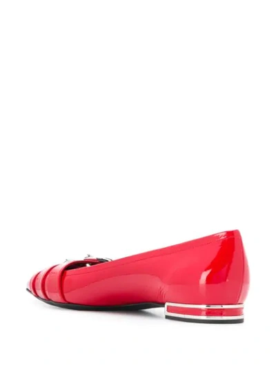 Shop Casadei Pointed Ballerina Shoes In Red