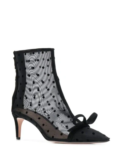 Shop Red Valentino Red(v) Bow Detail Boots In Black