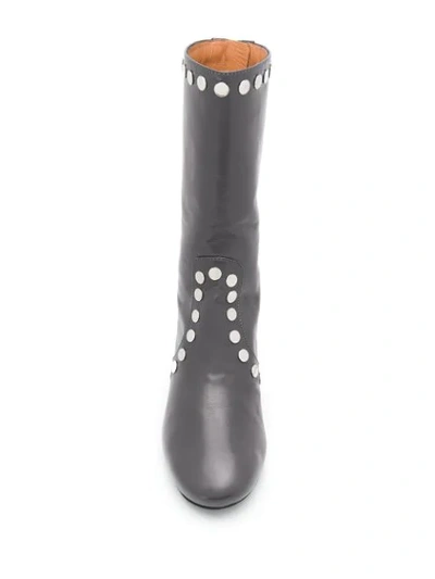 Shop Laurence Dacade Studded Mid-calf Boots In Grey