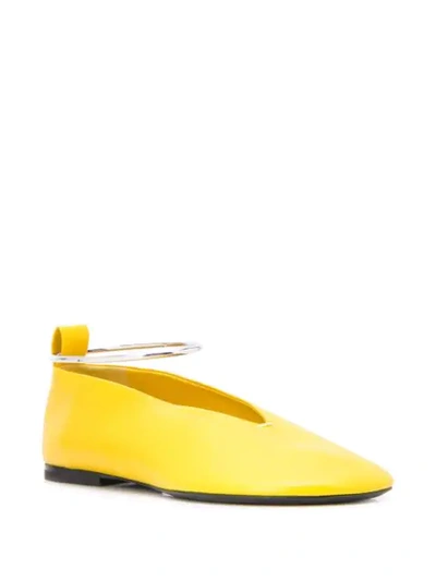 Shop Jil Sander Metallic Anklet Ballerinas In Yellow