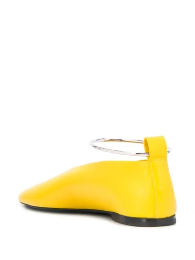 Shop Jil Sander Metallic Anklet Ballerinas In Yellow