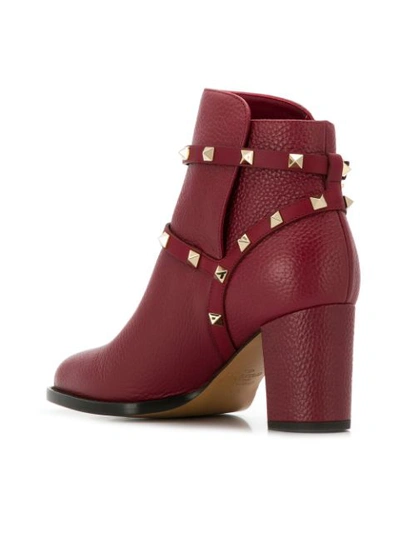 Shop Valentino Garavani Rockstud Ankle Boots In Red