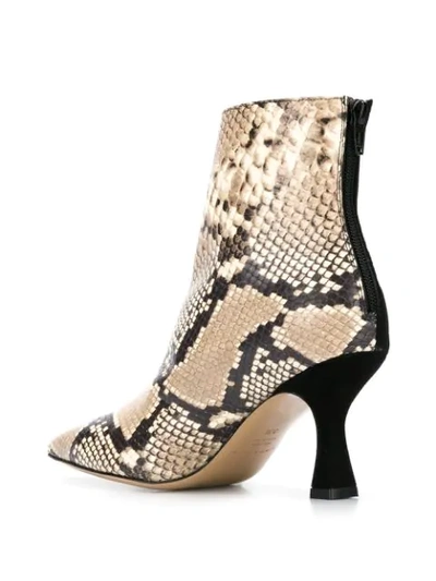 Shop Fabio Rusconi Snakeskin Detail Ankle Boots In Black