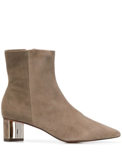 Clergerie Secret Suede Point Toe Booties In Neutrals
