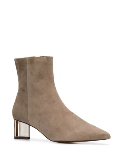 Clergerie Secret Suede Point Toe Booties In Neutrals
