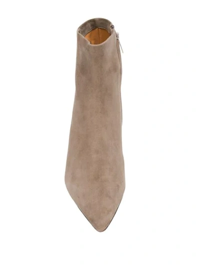 Clergerie Secret Suede Point Toe Booties In Neutrals