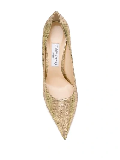 Shop Jimmy Choo Love 85mm Pointed-toe Pumps In Gold