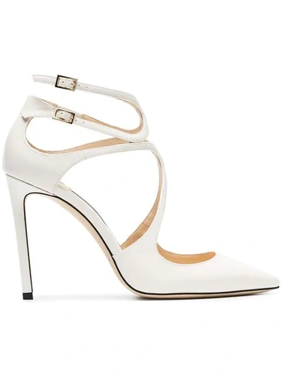 white lancer 100 patent leather pumps