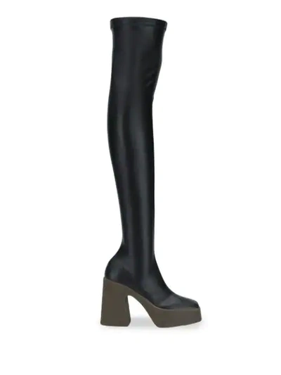 Shop Stella Mccartney Platform Thigh-high Boots In Black