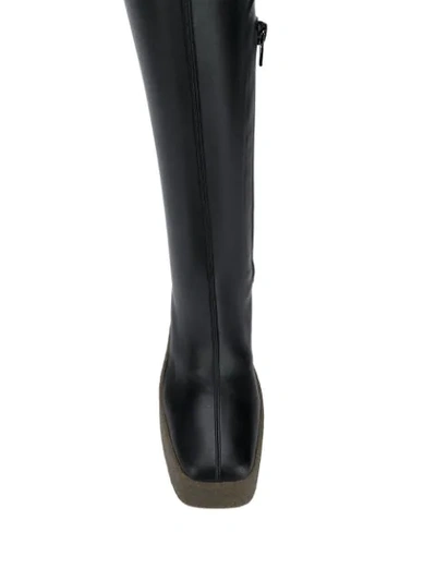 Stella Mccartney Skyla Vegetarian Leather Platform Over-the-knee Boots In Black