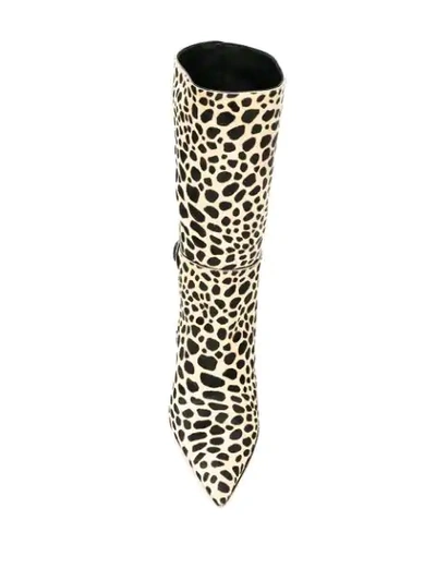 Shop Giuseppe Zanotti Leopard Print Boots In Brown