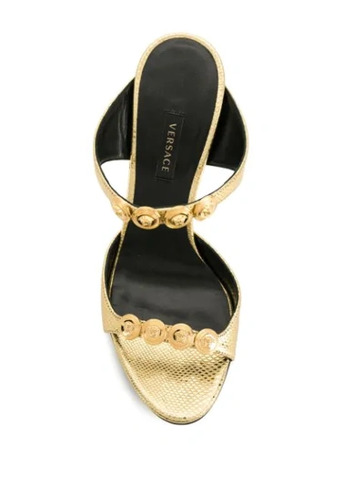 Shop Versace Medusa Medallion Sandals In Gold