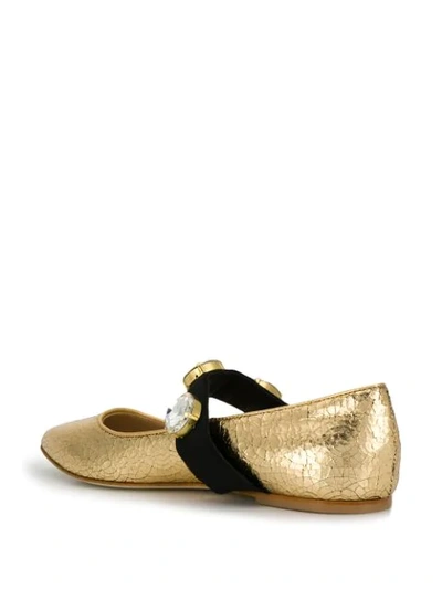 Shop Polly Plume Metallic Ballerina Shoes In Gold