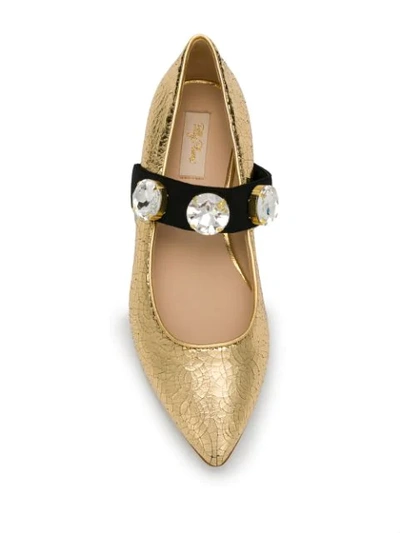 Shop Polly Plume Metallic Ballerina Shoes In Gold
