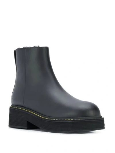 Shop Marni Platform Ankle Boots In Black