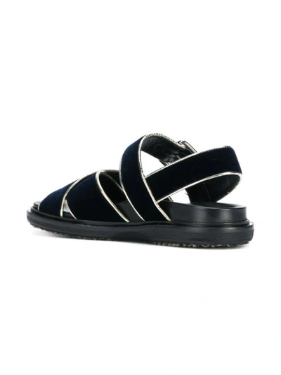 Shop Marni Crisscross Sandals In Black
