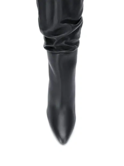 Shop Tom Ford Ruched Calf High Boots In Black