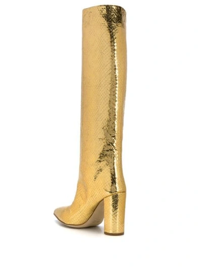 Shop Paris Texas Kniehohe Metallic-stiefel In Gold