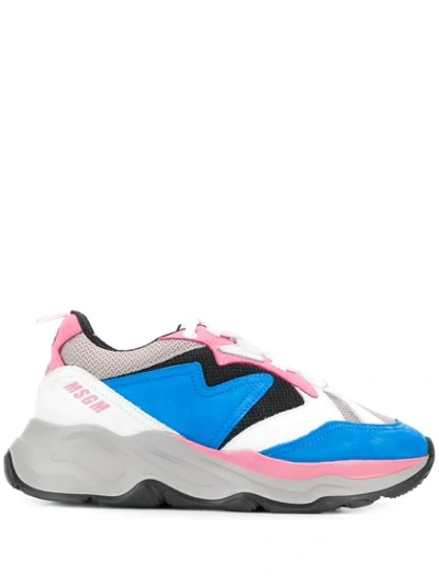 MSGM LOGO COLOURBLOCK SNEAKERS - 蓝色