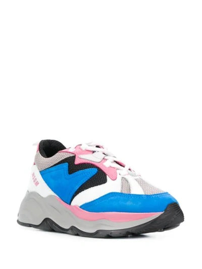 MSGM LOGO COLOURBLOCK SNEAKERS - 蓝色
