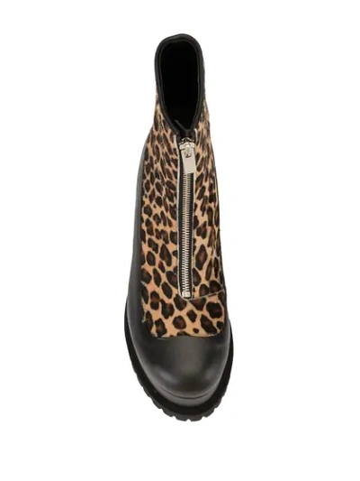 Shop Sacai Leopard Platform Boots In Black