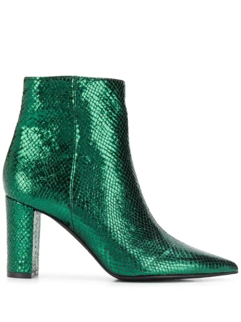 green metallic boots