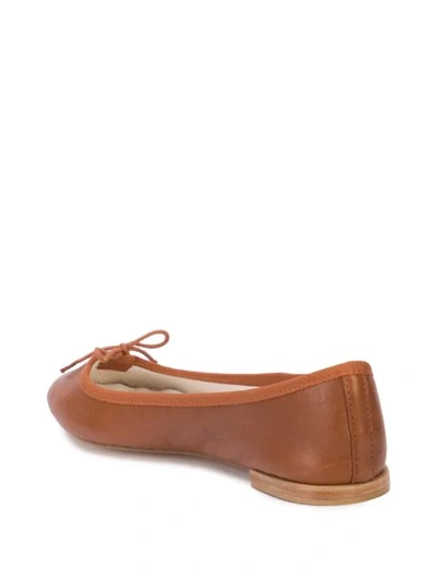 Shop Repetto Round Toe Ballerina Shoes In Brown