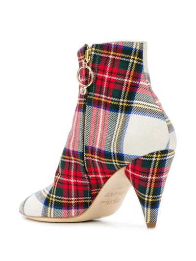 Shop Polly Plume Tartan Cone-heel Boots In Neutrals