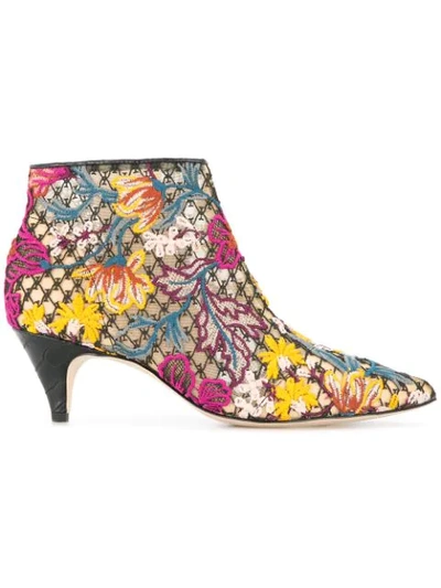 Shop Sam Edelman Embroidered Ankle Boots - Multicolour