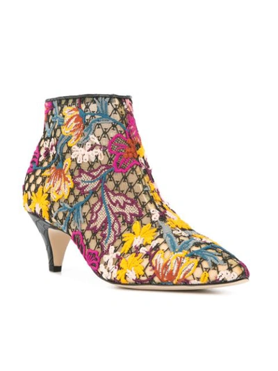 Shop Sam Edelman Embroidered Ankle Boots - Multicolour