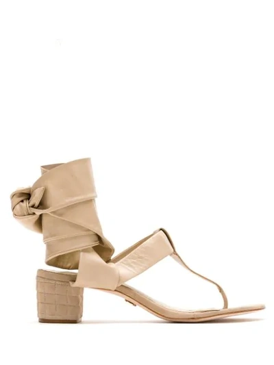 Shop Andrea Bogosian Pillas Leather Sandals In Neutrals