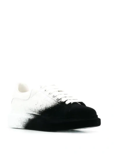 Shop Alexander Mcqueen Spray Effect Lace-up Sneakers In White