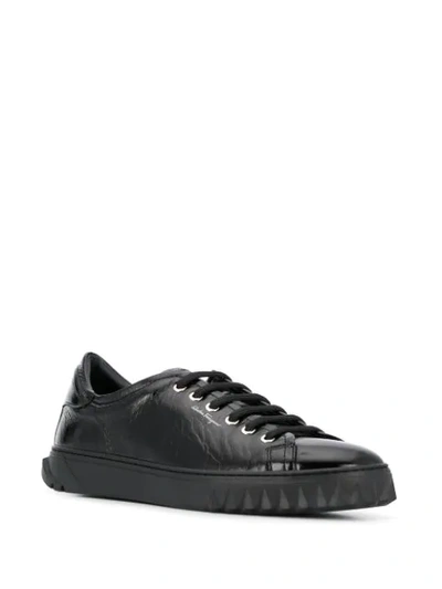 Shop Ferragamo Lace-up Sneakers In Black