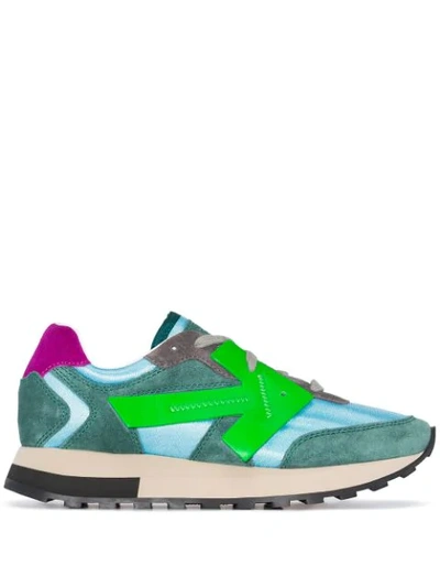 Off-white Hg Runner Brilliant Colorblock Suede Arrow Sneakers In Green |  ModeSens