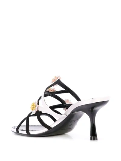 Shop Fabrizio Viti Gardner 65 Flower Detail Mules In Black