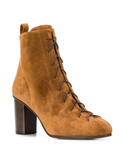 Shop Michel Vivien Harrow Chunky Heel Boots - Brown