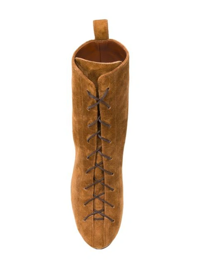 Shop Michel Vivien Harrow Chunky Heel Boots - Brown