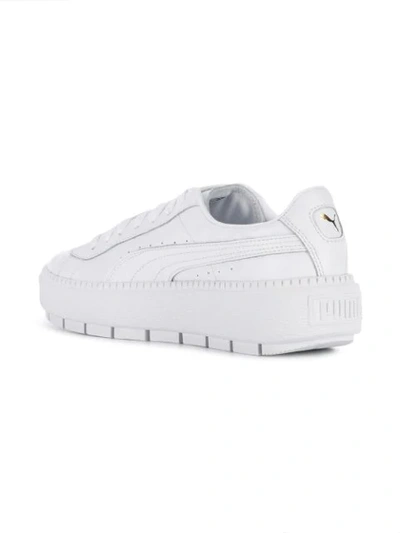 Puma Women's Trace Ostrich-embossed Leather Lace Up Platform Sneakers In  White | ModeSens