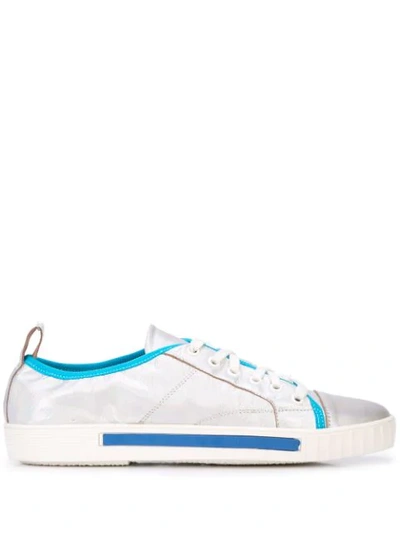 Shop Carven Lace Up Sneakers In Silver