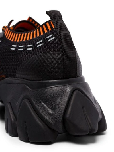 BLACK AND ORANGE MESH CHUNKY SNEAKERS