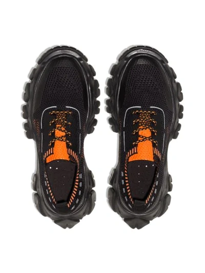 BLACK AND ORANGE MESH CHUNKY SNEAKERS