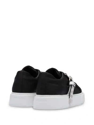 Shop Prada Gabardine Platform Sneakers In Black