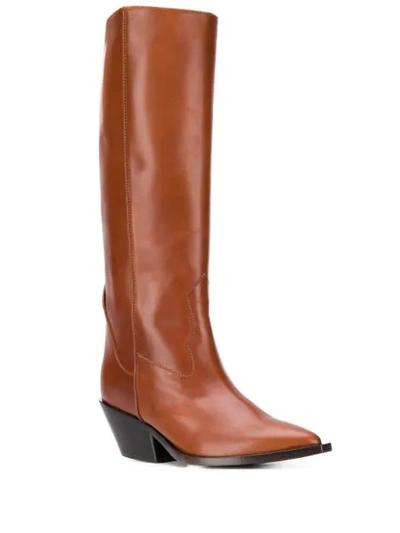 Shop A.f.vandevorst Knee-length Pointed Boots In Brown