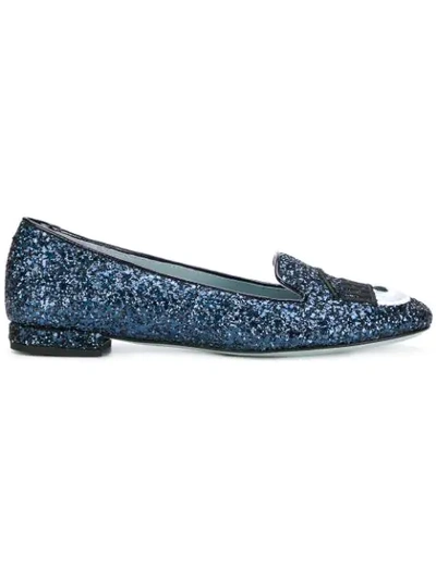 Shop Chiara Ferragni Flirting Glitter Pumps - Blue