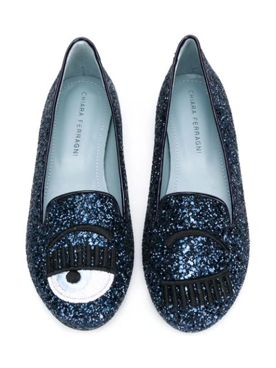 Shop Chiara Ferragni Flirting Glitter Pumps - Blue