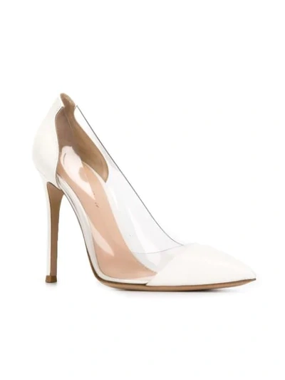 Shop Gianvito Rossi 'plexi' Pumps In White