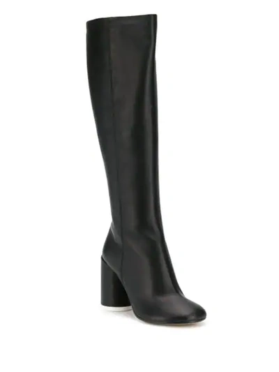 Shop Mm6 Maison Margiela Knee-high Boots In T8013 Blcak