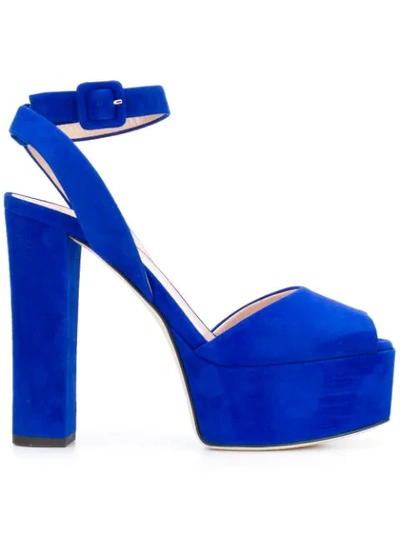 Shop Giuseppe Zanotti Design Platform Sandals - Blue