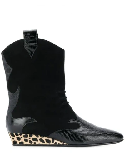 Shop Giuseppe Zanotti Wedge Ankle Boots In Black